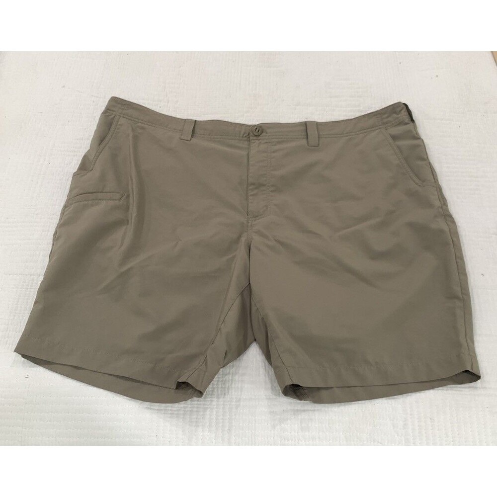 5.11 Tactical Mens 44 Tan Brown Light Pockets Button Khaki Polyester Shorts